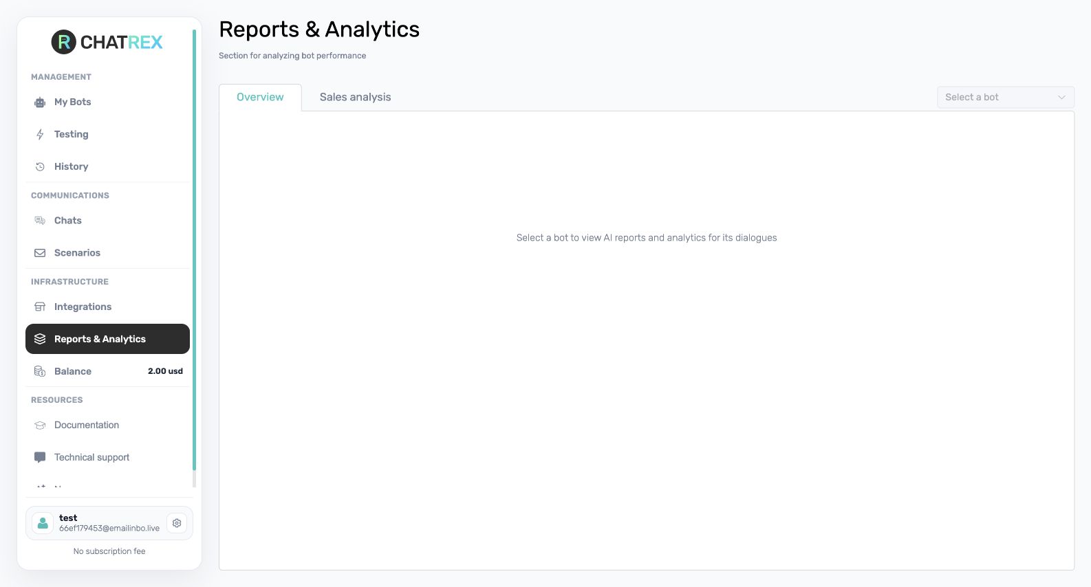Reports and Analytics overview in ChatRex